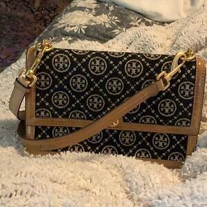 Tory Burch Eel Chenille T Monogram Shoulder Bag